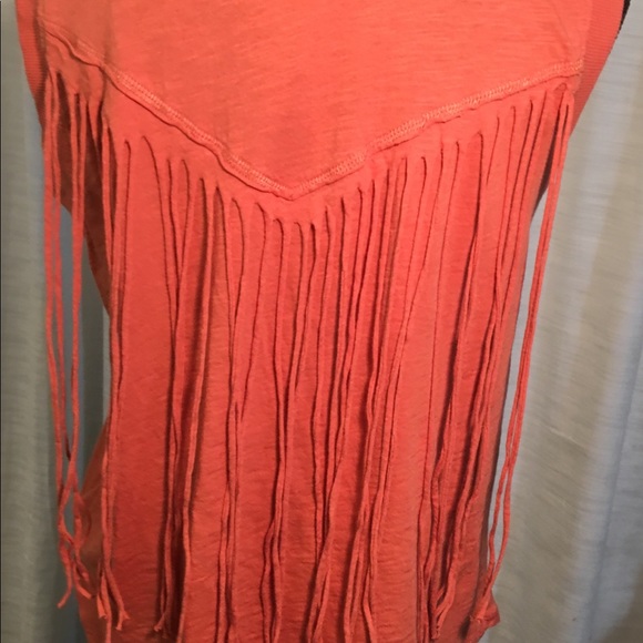I Jeans by Buffalo Top M sleeveless rust fringe - Picture 5 of 8